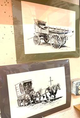 Two D.Russell Vintage Seattle Art Numbered 20" x 16"