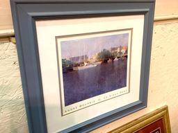 Framed Andre Bourrie Le Vieux Port 19" x18"