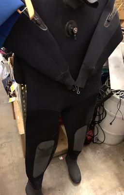 Pair of Swim Fins- Large One Piece Wet Suit and Wet Suit Pants