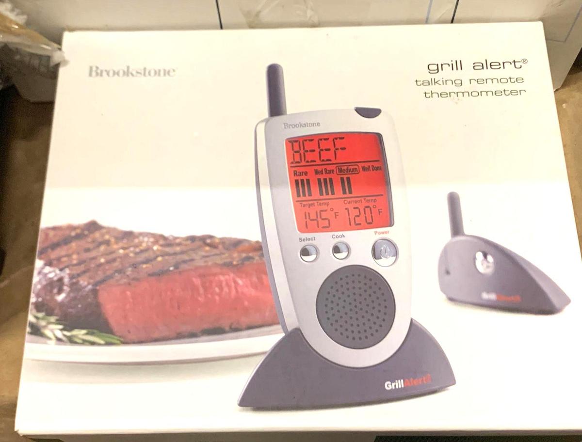 New BrookStone Grill Alert Talking remote Thermometer