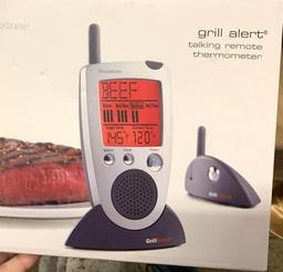 New BrookStone Grill Alert Talking remote Thermometer