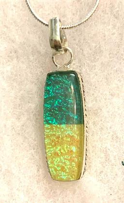 Opalite 2.1" Pendant and Chain