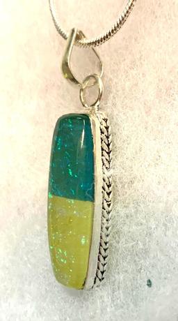 Opalite 2.1" Pendant and Chain