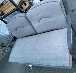 Metal Bench with Cushions