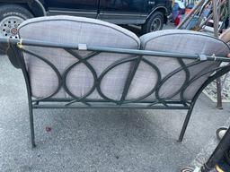 Metal Bench with Cushions