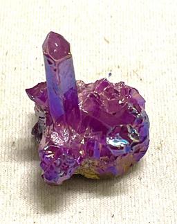 Violet Aura Titanium Coated Crystal Cluster Geode