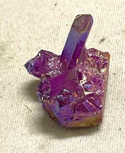 Violet Aura Titanium Coated Crystal Cluster Geode