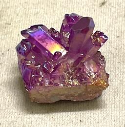 Violet Aura Titanium Coated Crystal Cluster Geode
