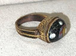 Phoenician ring - eye Design - Overcomes and Protects Against the evil eye - ring size 9