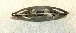 Vintage Sterling Silver Pin with Labradorite Gemstone Not Marked but tested