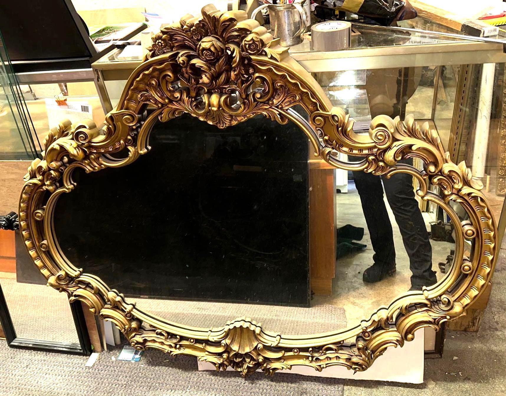 Beautiful Large Gold Color Mirror - Ornate 52" x 45"
