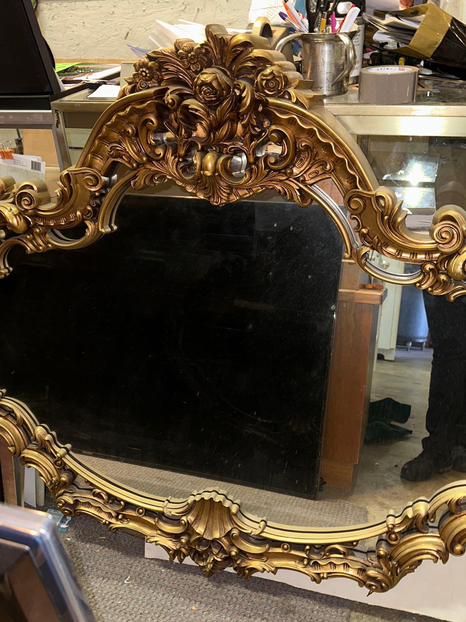 Beautiful Large Gold Color Mirror - Ornate 52" x 45"