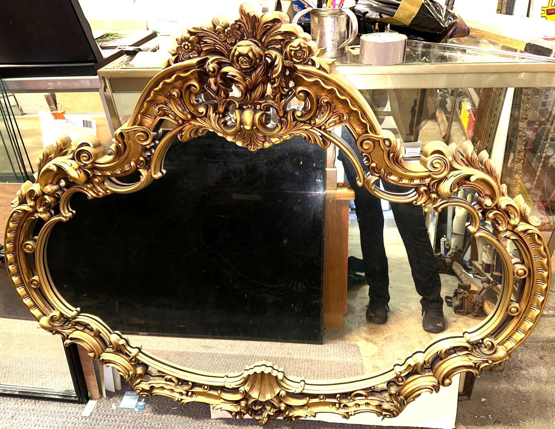 Beautiful Large Gold Color Mirror - Ornate 52" x 45"
