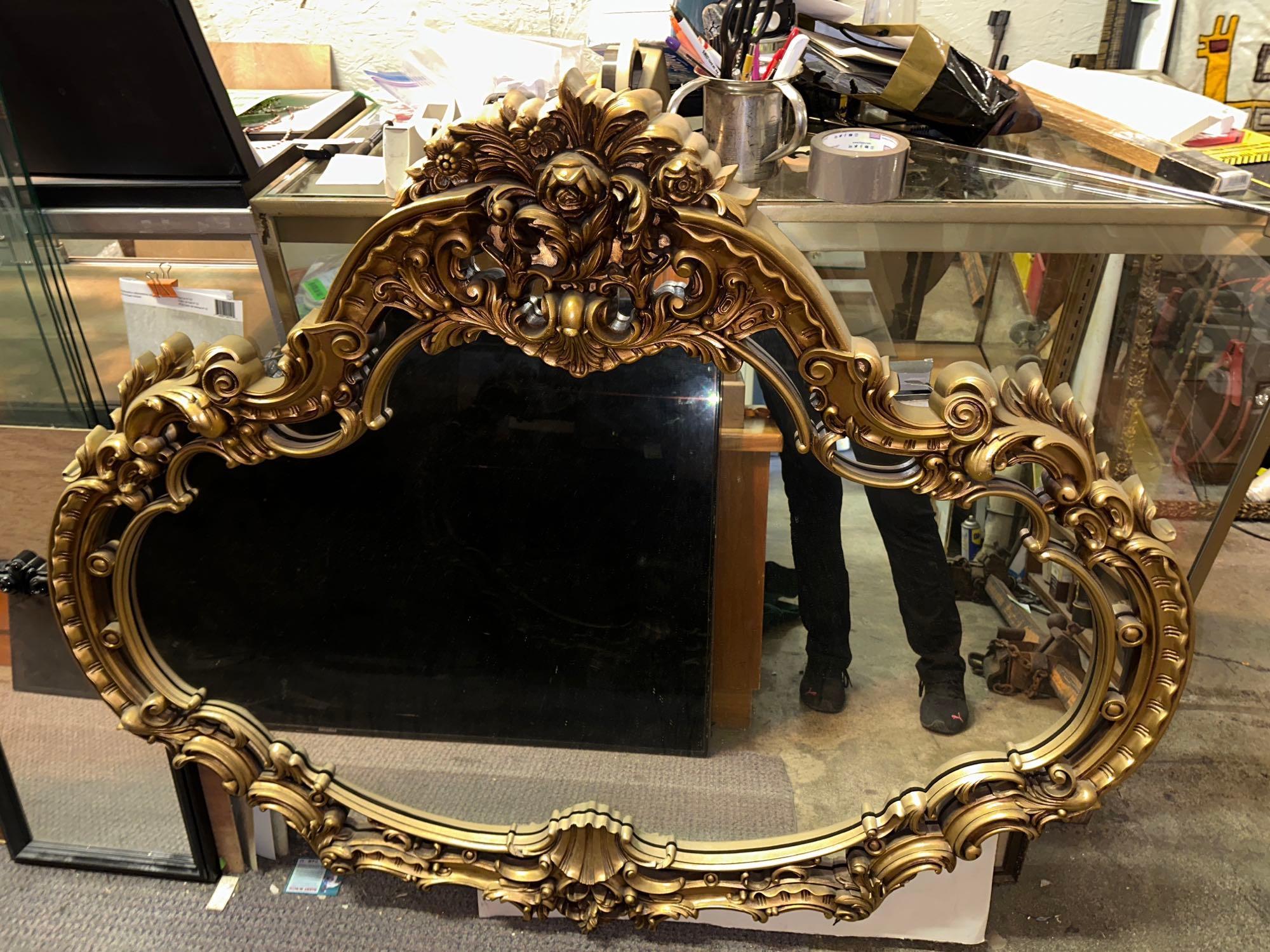 Beautiful Large Gold Color Mirror - Ornate 52" x 45"
