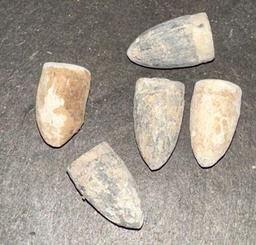 5 Civil War Relics .30 cal Confederated Army Rifle Bullets