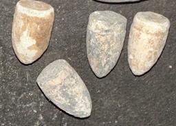 5 Civil War Relics .30 cal Confederated Army Rifle Bullets