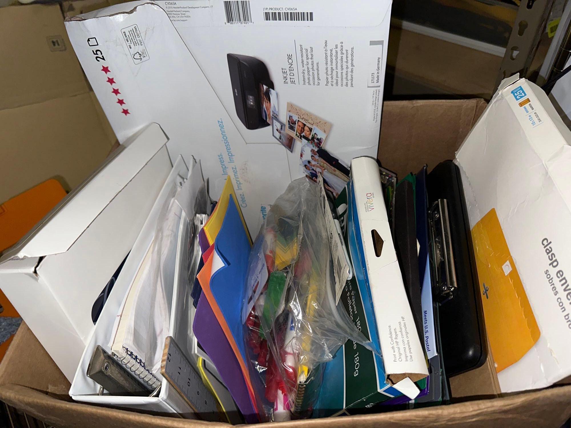Office Lot- Desk Lamp, Photo Paper, Expo Markers, Envelopes, Clipboard etc
