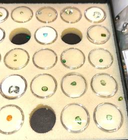 Tray of Gemstones in Capsules- Tons of Gemstones