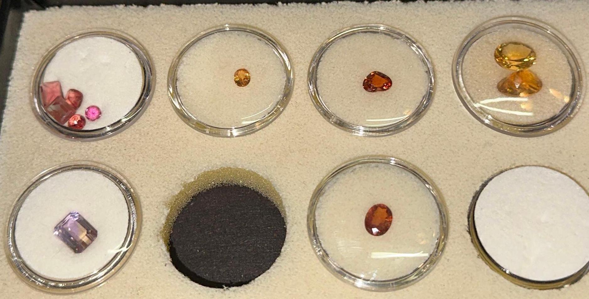 Tray of Gemstones in Capsules- Tons of Gemstones