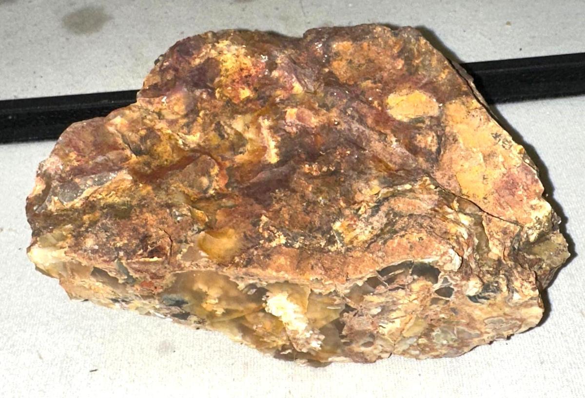 2.2 lb Red Ferric Oxide Rock with Deposits of Rust from Iron Locked in Dark Brown