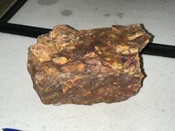 2.2 lb Red Ferric Oxide Rock with Deposits of Rust from Iron Locked in Dark Brown