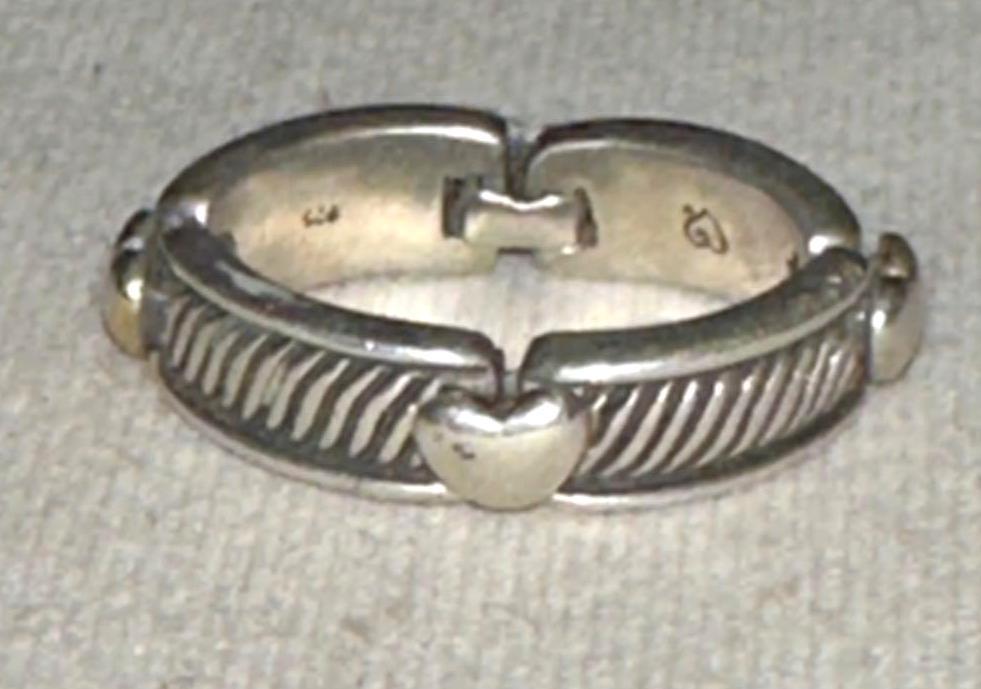Sterling Silver ring with Hearts size 7