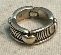 Sterling Silver ring with Hearts size 7