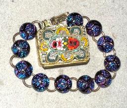 Fused Glass Bracelet with Splendid Designs and Layered Glass Pill Box