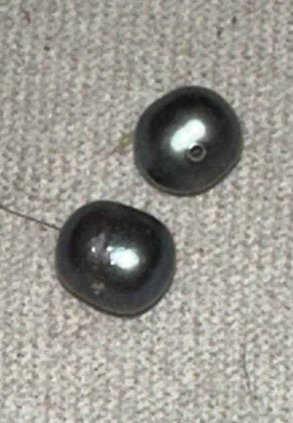 Two Black Pearls from Fiji Islands