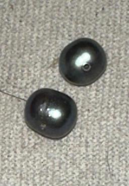 Two Black Pearls from Fiji Islands