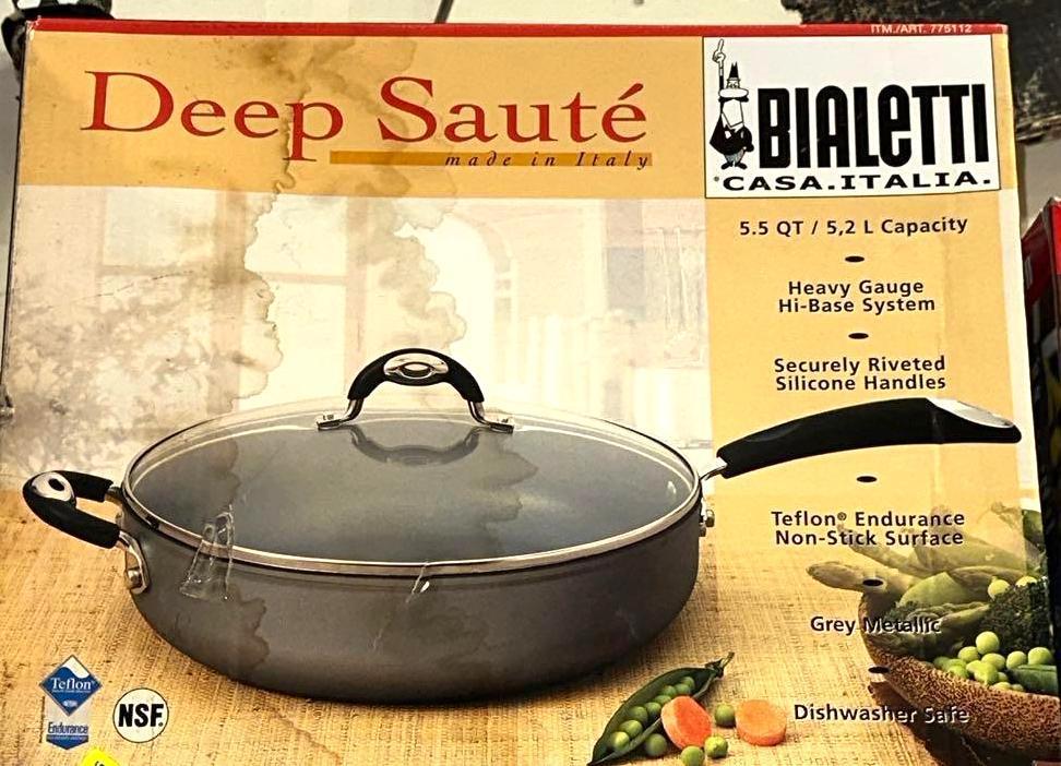 New Bialetti Casa Italia 5.5qt Deep Saute Pan with Lid
