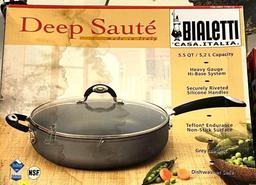 New Bialetti Casa Italia 5.5qt Deep Saute Pan with Lid