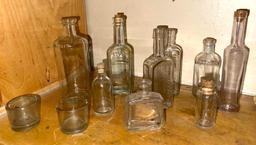 12 Turn of the Century Glass Bottles