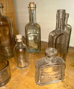 12 Turn of the Century Glass Bottles