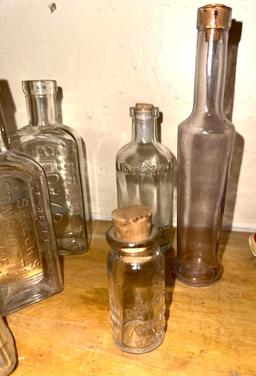 12 Turn of the Century Glass Bottles
