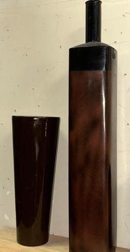 2 Decorative Vases 32" Tall and 16" Tall