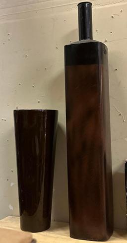 2 Decorative Vases 32" Tall and 16" Tall