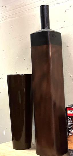 2 Decorative Vases 32" Tall and 16" Tall