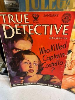 Rare Copy of 1934 True Detective Magazine & 1937 Julegaesten Christmas Magazine