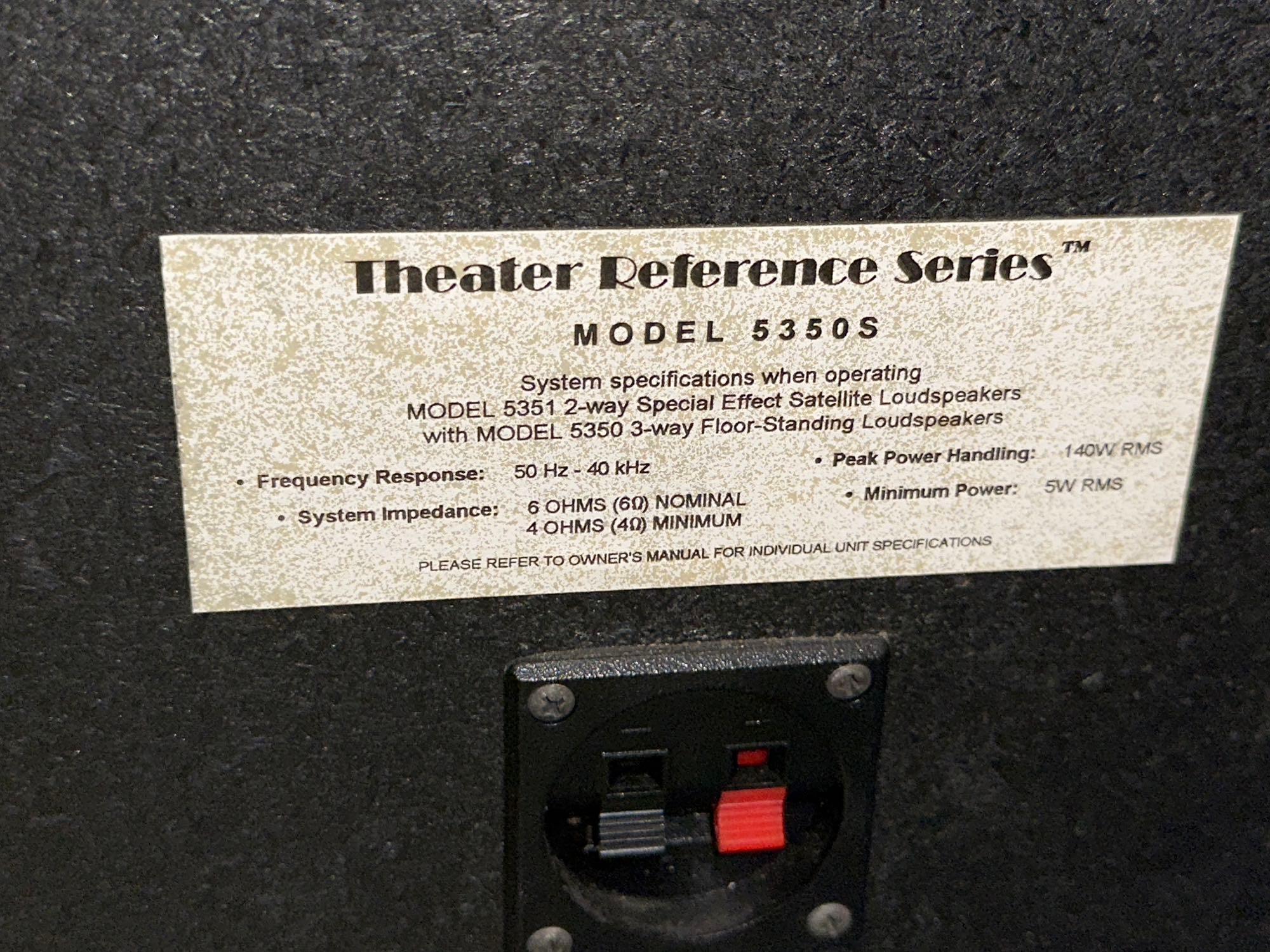 2 Paramount Theater Reference Series Speakers model 5350S - work