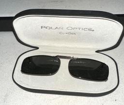 Polar Optics Clip on Sunglasses and Case