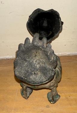 Bronze Chinese Fu Dog incense Burner 6" Tall