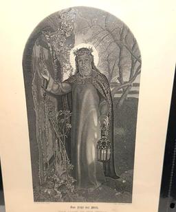 19th Century Print of Jesus Knocking on a Door. The Light of the World. - Beautiful Illustration