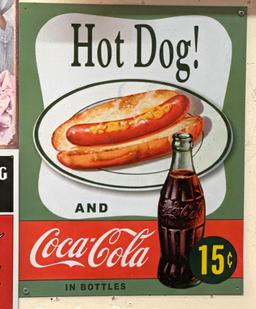 4 Metal Coca Cola Signs- Repops