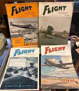 4 Copies of Flight Air Craft Magazines 1938 and 1945