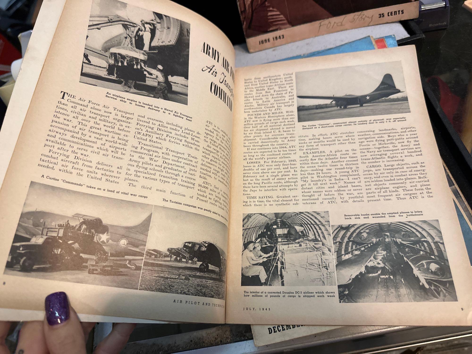 5 Copies of Air Pilot and Technician Magazines from 1943