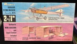 2 old Models 1908 Antoinette and 1908 Voisin Farman- Never Opened- Complete- Scarce