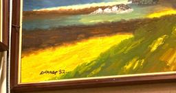 Framed Fighter Jet Painting Signed and dated 1982- THIS IS AN AMAZING Piece of art 37" x 18"