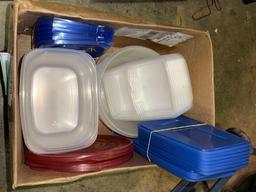 Box full of Plastic Food Storage containers