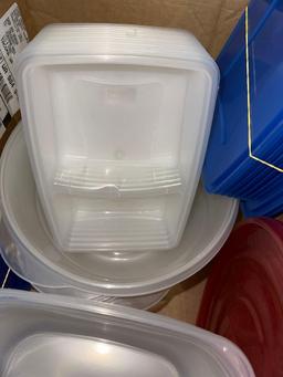 Box full of Plastic Food Storage containers